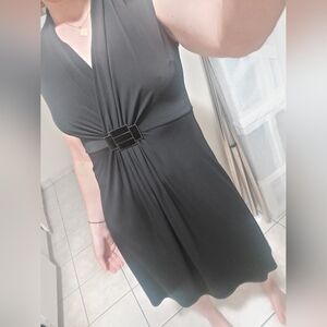 Donna Morgan Vintage Black Midi Dress